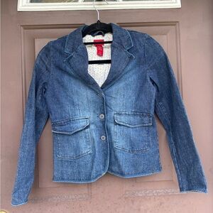 Classic Blue Denim Blazer for Women